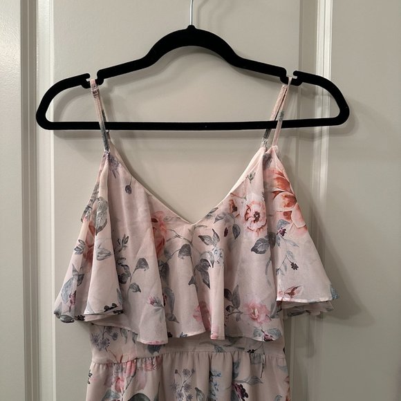 Evernew Asymmetrical Floral Frilly Dress - Picture 2 of 4